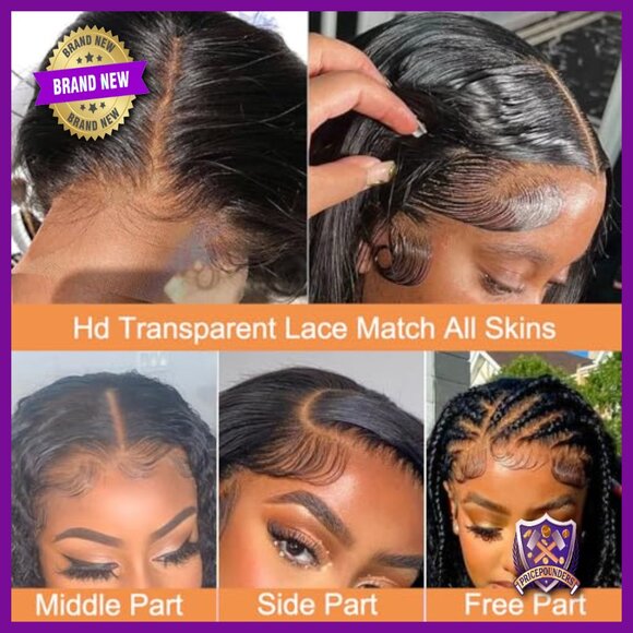 13x4 Lace Front Bob Wig Human Hair Deep Wave 200% Density Pre Plucked